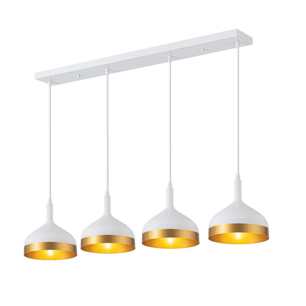 Dash Collection 4-Light Island Light, White & Gold