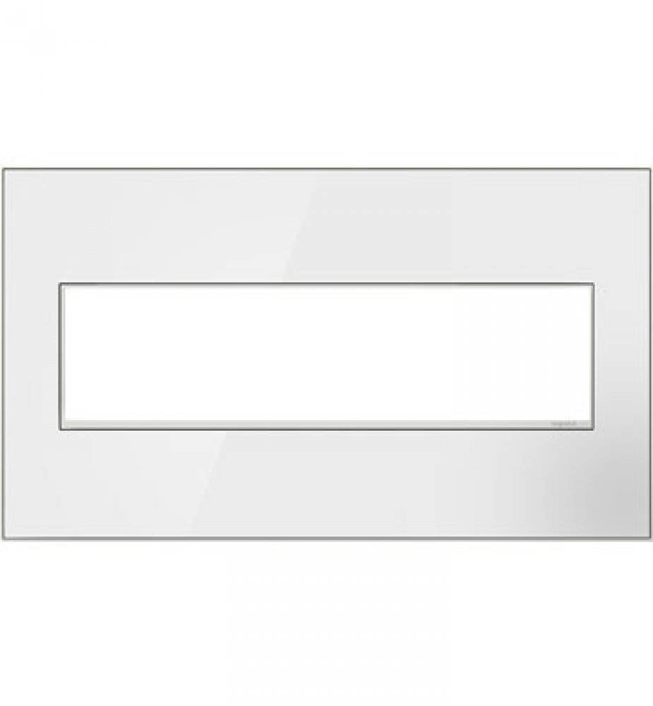 adorne Mirror White Four-Gang Screwless Wall Plate