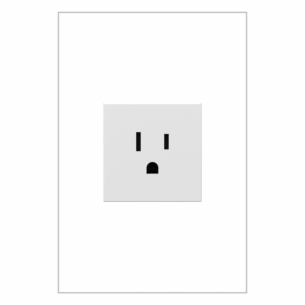 adorne 15A Single Tamper-Resistant Outlet, White