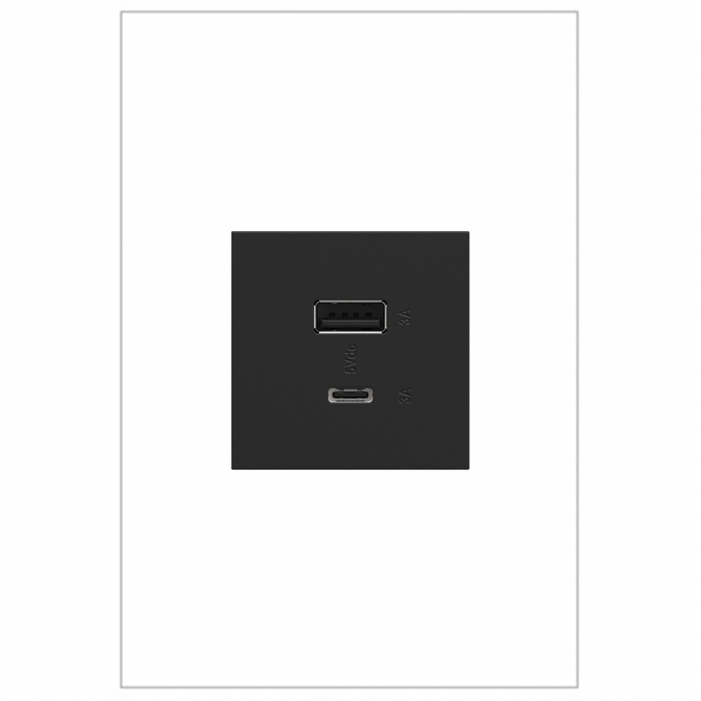 adorne Ultra-Fast USB Type-A/C Outlet Module, Graphite