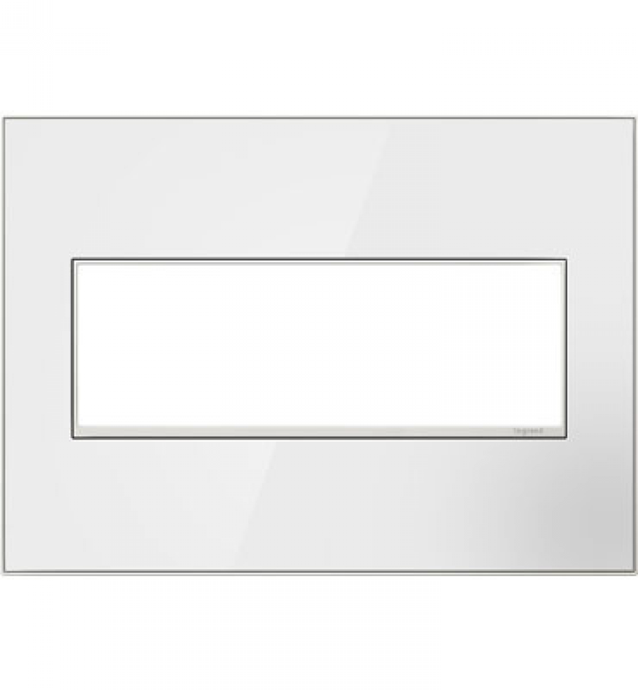 adorne Mirror White Three-Gang Screwless Wall Plate