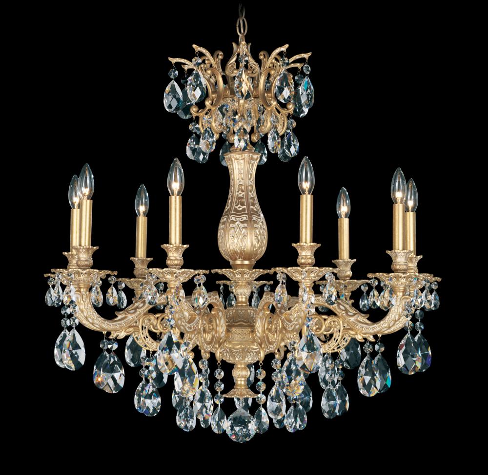 Milano 9 Light 120V Chandelier in Heirloom Gold with Clear Radiance Crystal