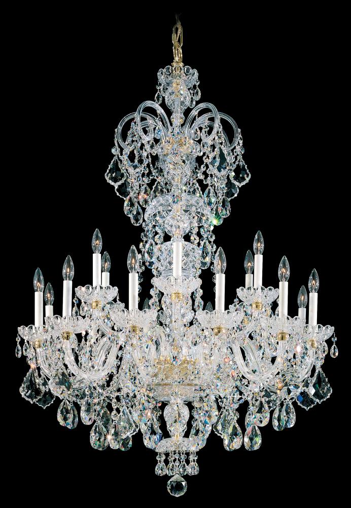 Olde World 23 Light 120V Chandelier in Polished Silver with Clear Radiance Crystal