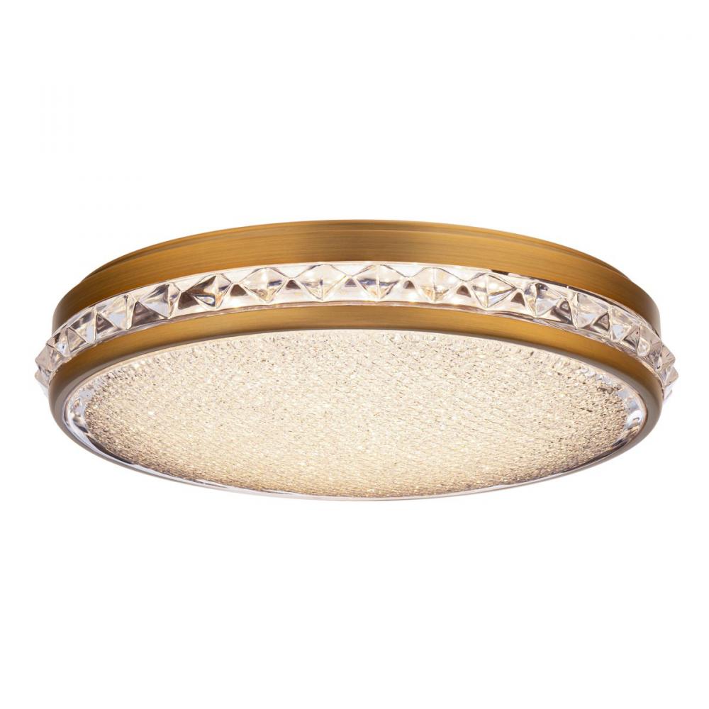 Kristally 12in 120V LED Flush Mount in Aged Brass with Radiance Crystal Dust