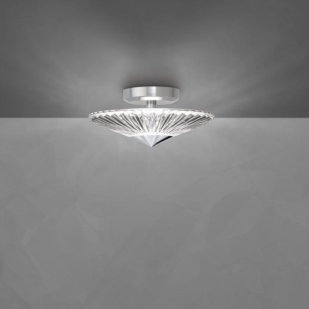 Origami 12in LED Semi-Flush Mount in Polished Chrome with Clear Heritage Crystal