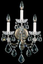 Schonbek 1870 3652-23R - New Orleans 3 Light 120V Wall Sconce in Etruscan Gold with Clear Radiance Crystal