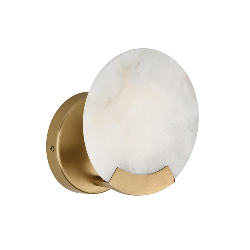 1-Light Sconce in Aged Brass with Natural Alabaster Stone