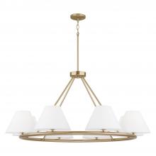Capital 453281MA - 8-Light Circular Chandelier in Matte Brass with White Fabric Shades and Glass Diffusers