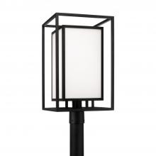 Capital 953115BK - 1-Light Outdoor Modern Square Rectangle Post Lantern in Black with Soft White Glass