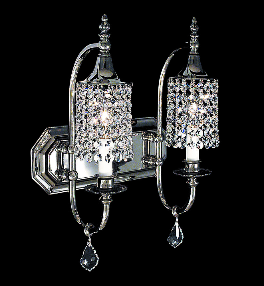 2-Light Polished Silver Princessa Sconce