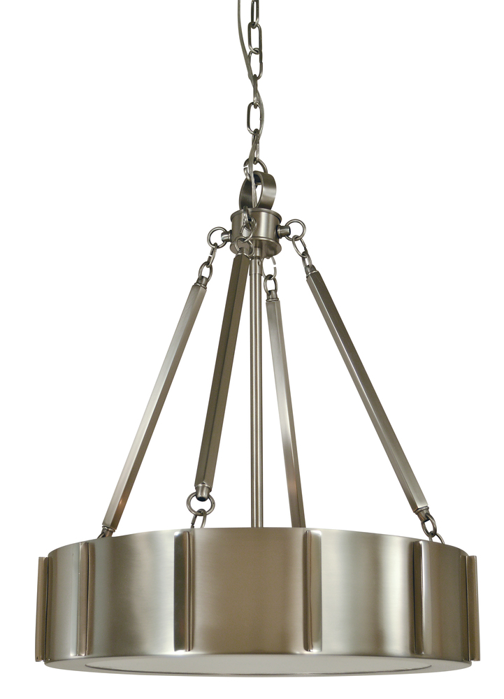 4-Light 16" Brushed Nickel/Polished Nickel Pantheon Pendant