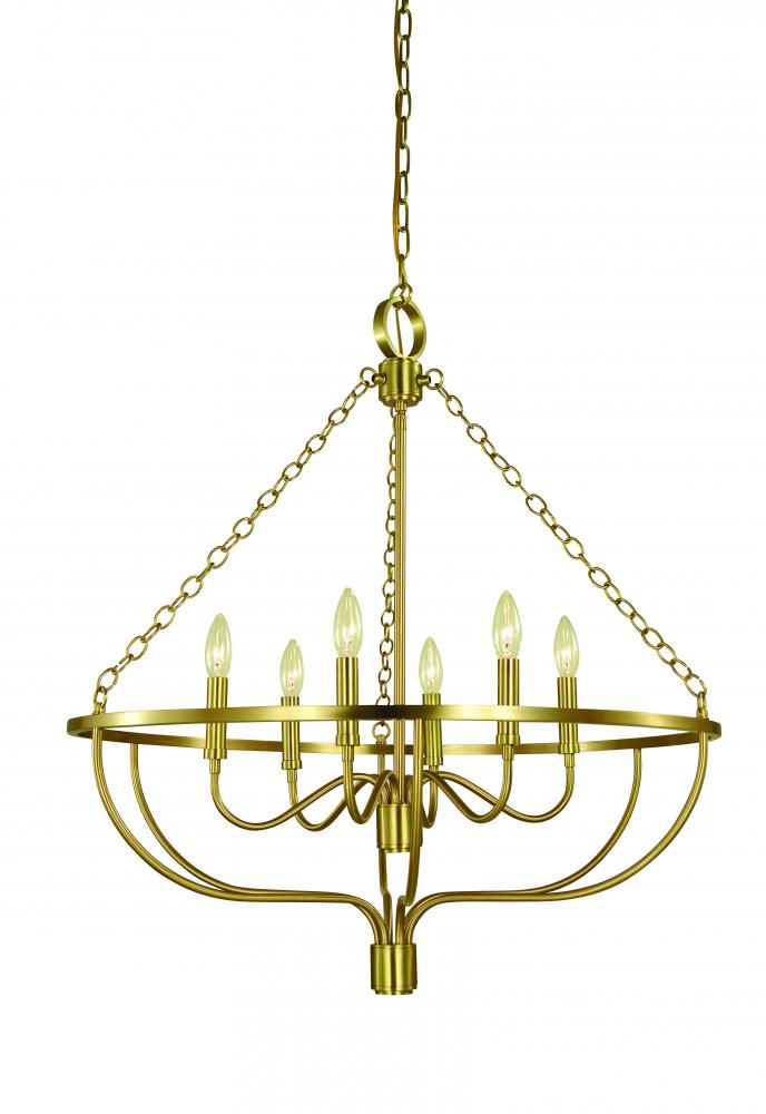 6-Light Matte Black West Town Dining Chandelier