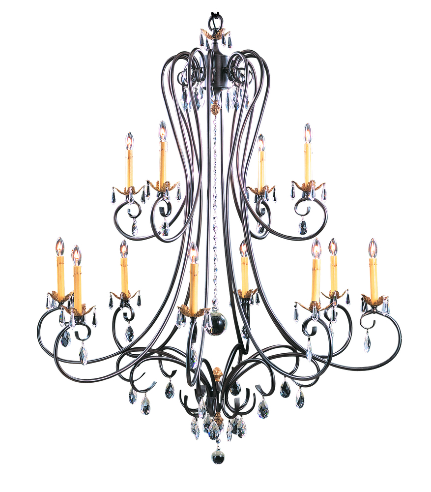 12-Light Mahogany Bronze Liebestraum Foyer Chandelier