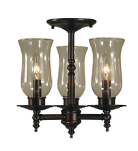 Framburg 2506 AB - 3-Light Antique Brass Sheraton Flush / Semi-Flush Mount