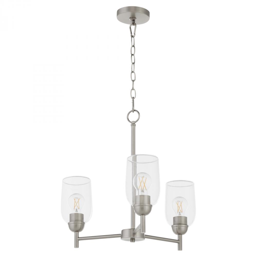 Wallinger 3 Light Chandelier, Satin Nickel